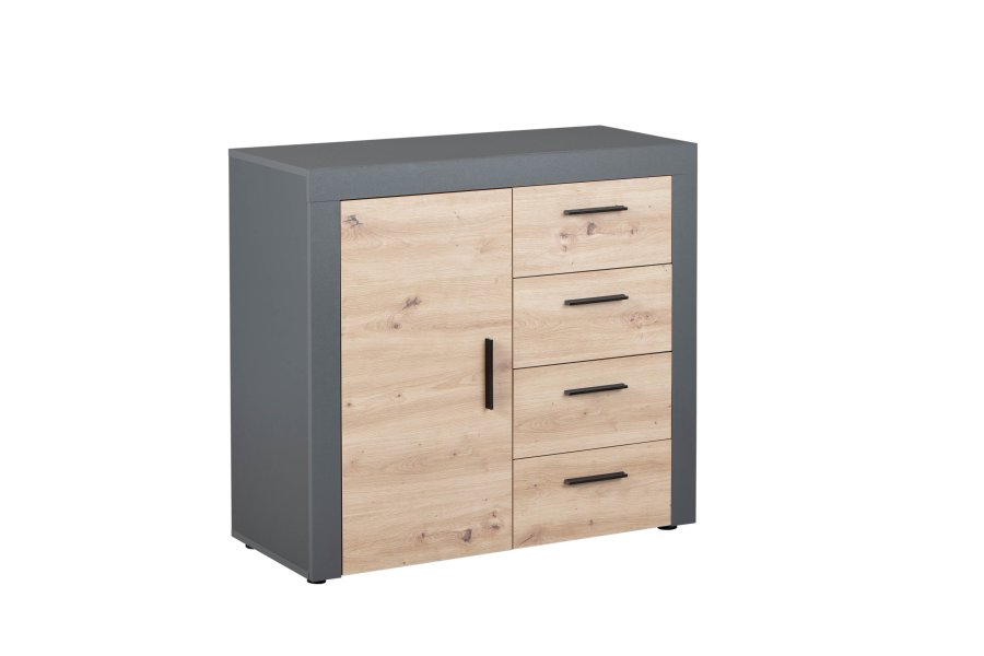NORDIC LIVING COLLECTION CORBETO byr�, 1 d�rr, 4 l�dor, Artisan / antracit