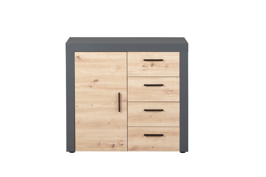 NORDIC LIVING COLLECTION CORBETO byr�, 1 d�rr, 4 l�dor, Artisan / antracit