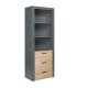NORDIC LIVING COLLECTION Corbeto Artisan frist�ende hylla / antracit med 3 fack och 3 l�dor