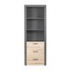 NORDIC LIVING COLLECTION Corbeto Artisan frist�ende hylla / antracit med 3 fack och 3 l�dor