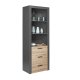 NORDIC LIVING COLLECTION Corbeto Artisan frist�ende hylla / antracit med 3 fack och 3 l�dor
