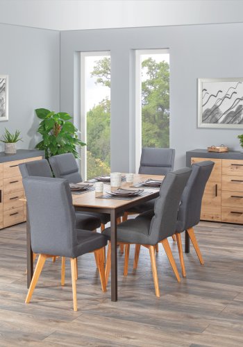 NORDIC LIVING COLLECTION Corbeto Artisan frist�ende hylla / antracit med 3 fack och 3 l�dor