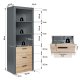 NORDIC LIVING COLLECTION Corbeto Artisan frist�ende hylla / antracit med 3 fack och 3 l�dor
