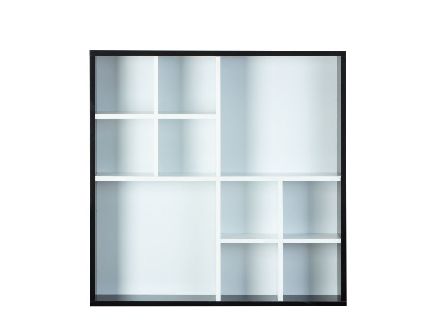 NORDIC LIVING COLLECTION Decem svart-hvitt oppbevaringsskap med 10 oppbevaringsrom, uten glass