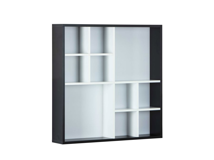 NORDIC LIVING COLLECTION Decem svart-hvitt oppbevaringsskap med 10 oppbevaringsrom, uten glass