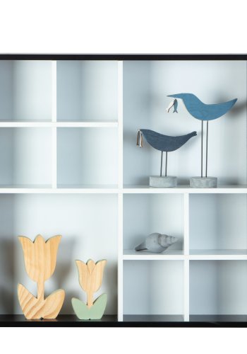 NORDIC LIVING COLLECTION Decem svart-hvitt oppbevaringsskap med 10 oppbevaringsrom, uten glass
