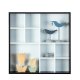NORDIC LIVING COLLECTION Decem svart-hvitt oppbevaringsskap med 10 oppbevaringsrom, uten glass