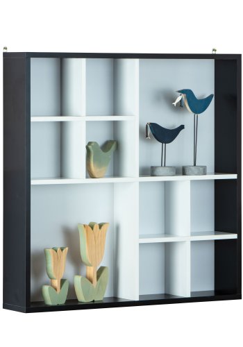 NORDIC LIVING COLLECTION Decem svart-hvitt oppbevaringsskap med 10 oppbevaringsrom, uten glass