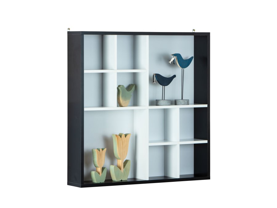 NORDIC LIVING COLLECTION Decem svart-hvitt oppbevaringsskap med 10 oppbevaringsrom, uten glass