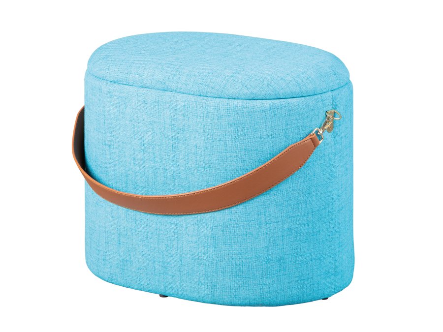 NORDIC LIVING COLLECTION Dilia oceanbl� pall med PU-handtag, f�rvaringsutrymme och b�rrem