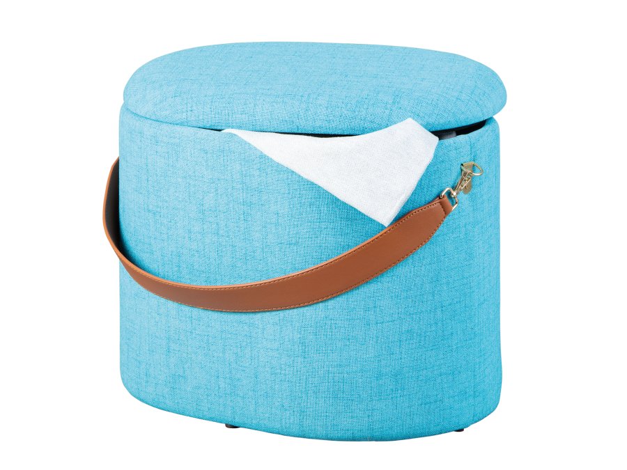 NORDIC LIVING COLLECTION Dilia oceanbl� pall med PU-handtag, f�rvaringsutrymme och b�rrem
