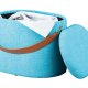 NORDIC LIVING COLLECTION Dilia oceanbl� pall med PU-handtag, f�rvaringsutrymme och b�rrem