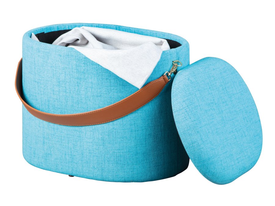 NORDIC LIVING COLLECTION Dilia oceanbl� pall med PU-handtag, f�rvaringsutrymme och b�rrem