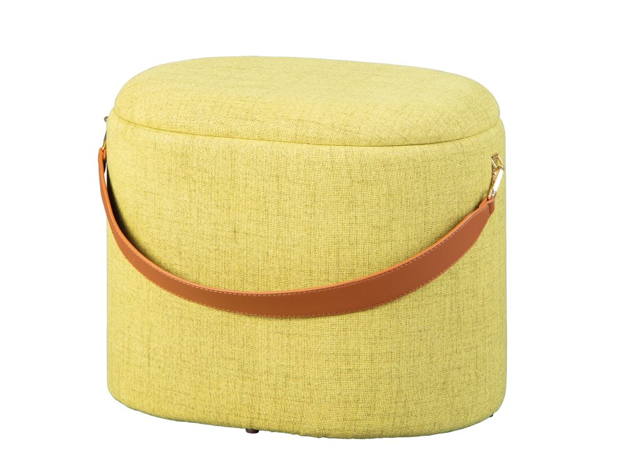 NORDIC LIVING COLLECTION Dilia pall, gulgr�n, med PU-handtag, f�rvaringsutrymme och b�rrem