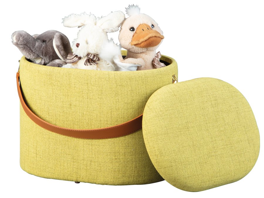 NORDIC LIVING COLLECTION Dilia pall, gulgr�n, med PU-handtag, f�rvaringsutrymme och b�rrem