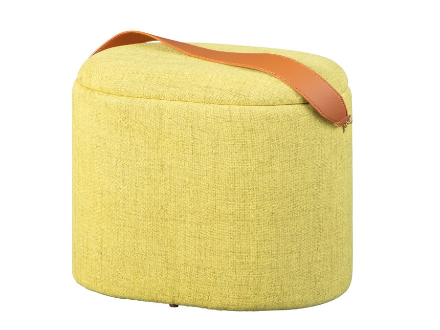 NORDIC LIVING COLLECTION Dilia pall, gulgr�n, med PU-handtag, f�rvaringsutrymme och b�rrem