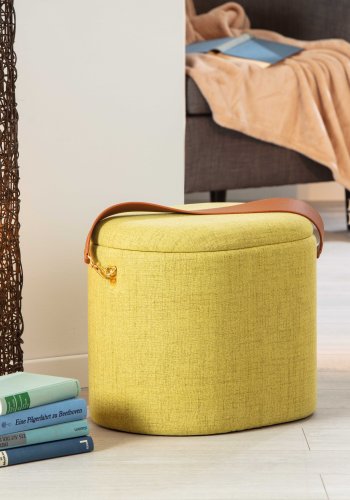 NORDIC LIVING COLLECTION Dilia pall, gulgr�n, med PU-handtag, f�rvaringsutrymme och b�rrem