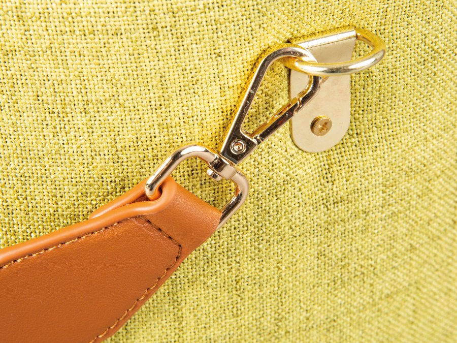 NORDIC LIVING COLLECTION Dilia pall, gulgr�n, med PU-handtag, f�rvaringsutrymme och b�rrem