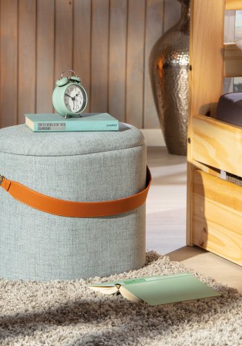 NORDIC LIVING COLLECTION Dilia pall, m�rkgr�, med PU-handtag, f�rvaringsutrymme och b�rrem