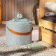 NORDIC LIVING COLLECTION Dilia pall, m�rkgr�, med PU-handtag, f�rvaringsutrymme och b�rrem