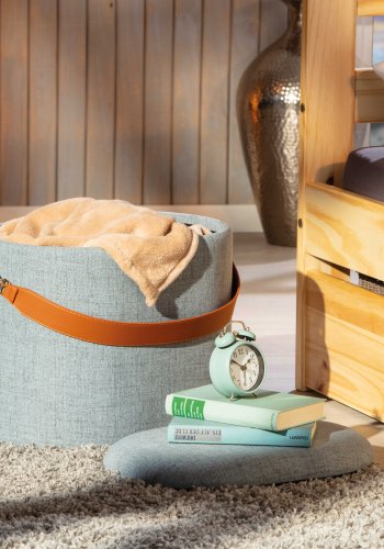 NORDIC LIVING COLLECTION Dilia pall, m�rkgr�, med PU-handtag, f�rvaringsutrymme och b�rrem