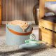 NORDIC LIVING COLLECTION Dilia pall, m�rkgr�, med PU-handtag, f�rvaringsutrymme och b�rrem