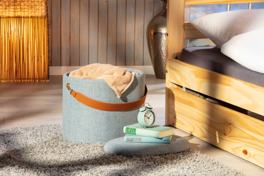 NORDIC LIVING COLLECTION Dilia pall, m�rkgr�, med PU-handtag, f�rvaringsutrymme och b�rrem