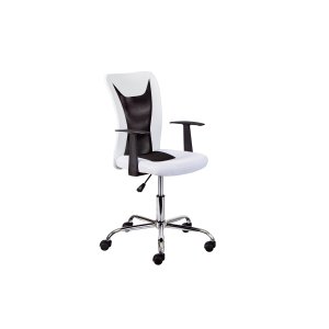 NORDIC LIVING COLLECTION Donny snurrstol, vit/svart, med armst�d, snurrsits, 5 lastberoende bromsade s�kerhetshjul, h�jdjusterbar via testad gasfj�der