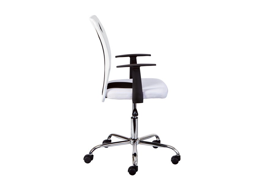 NORDIC LIVING COLLECTION Donny snurrstol, vit/svart, med armst�d, snurrsits, 5 lastberoende bromsade s�kerhetshjul, h�jdjusterbar via testad gasfj�der