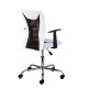 NORDIC LIVING COLLECTION Donny snurrstol, vit/svart, med armst�d, snurrsits, 5 lastberoende bromsade s�kerhetshjul, h�jdjusterbar via testad gasfj�der