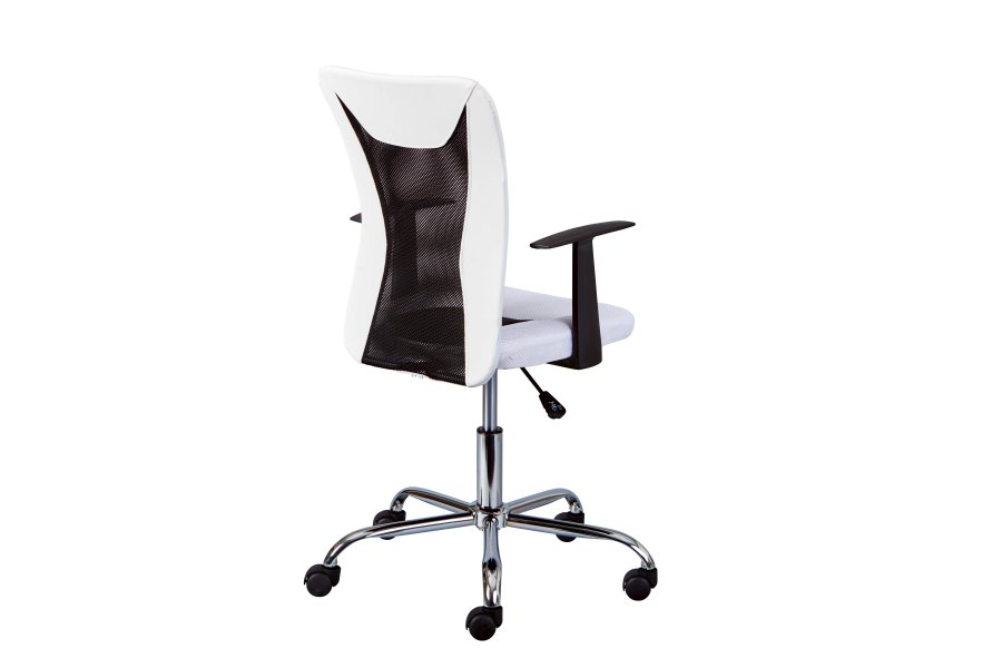 NORDIC LIVING COLLECTION Donny snurrstol, vit/svart, med armst�d, snurrsits, 5 lastberoende bromsade s�kerhetshjul, h�jdjusterbar via testad gasfj�der