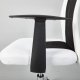 NORDIC LIVING COLLECTION Donny snurrstol, vit/svart, med armst�d, snurrsits, 5 lastberoende bromsade s�kerhetshjul, h�jdjusterbar via testad gasfj�der