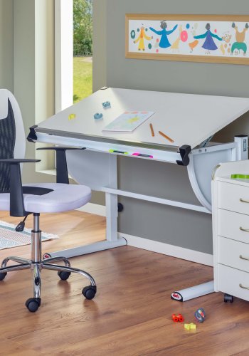NORDIC LIVING COLLECTION Donny snurrstol, vit/svart, med armst�d, snurrsits, 5 lastberoende bromsade s�kerhetshjul, h�jdjusterbar via testad gasfj�der