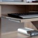 NORDIC LIVING COLLECTION Durini-skrivebord i Sonoma-eik p� hjul, med to hyller og et avtakbart tastaturbrett