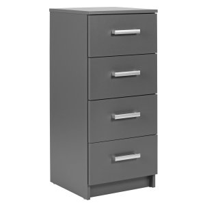 NORDIC LIVING COLLECTION Elenzio 4S byr�, grafitgr�, 4 l�dor och silverf�rgade handtag