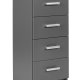 NORDIC LIVING COLLECTION Elenzio 4S byr�, grafitgr�, 4 l�dor och silverf�rgade handtag