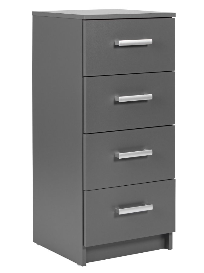 NORDIC LIVING COLLECTION Elenzio 4S byr�, grafitgr�, 4 l�dor och silverf�rgade handtag