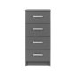 NORDIC LIVING COLLECTION Elenzio 4S byr�, grafitgr�, 4 l�dor och silverf�rgade handtag