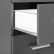 NORDIC LIVING COLLECTION Elenzio 4S byr�, grafitgr�, 4 l�dor och silverf�rgade handtag