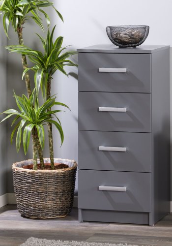 NORDIC LIVING COLLECTION Elenzio 4S byr�, grafitgr�, 4 l�dor och silverf�rgade handtag