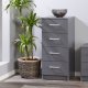 NORDIC LIVING COLLECTION Elenzio 4S byr�, grafitgr�, 4 l�dor och silverf�rgade handtag