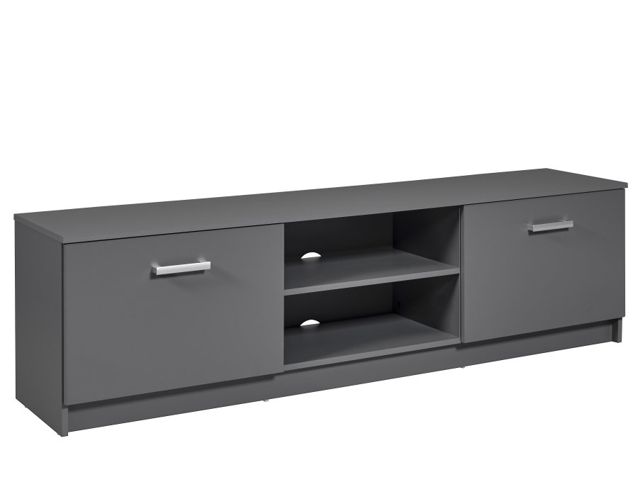 NORDIC LIVING COLLECTION Elenzio TV-skap har 2 hengslede d�rer og 2 �pne rom med kabelh�ndtering.