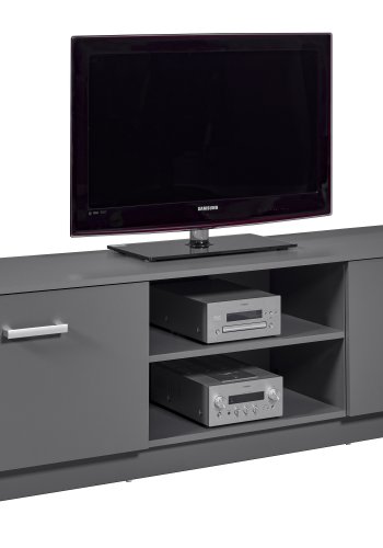 NORDIC LIVING COLLECTION Elenzio TV-skap har 2 hengslede d�rer og 2 �pne rom med kabelh�ndtering.