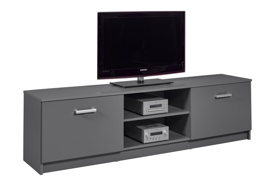 NORDIC LIVING COLLECTION Elenzio TV-skap har 2 hengslede d�rer og 2 �pne rom med kabelh�ndtering.