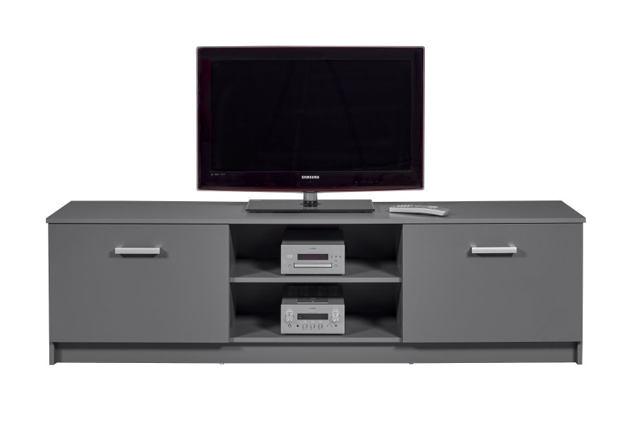NORDIC LIVING COLLECTION Elenzio TV-skap har 2 hengslede d�rer og 2 �pne rom med kabelh�ndtering.