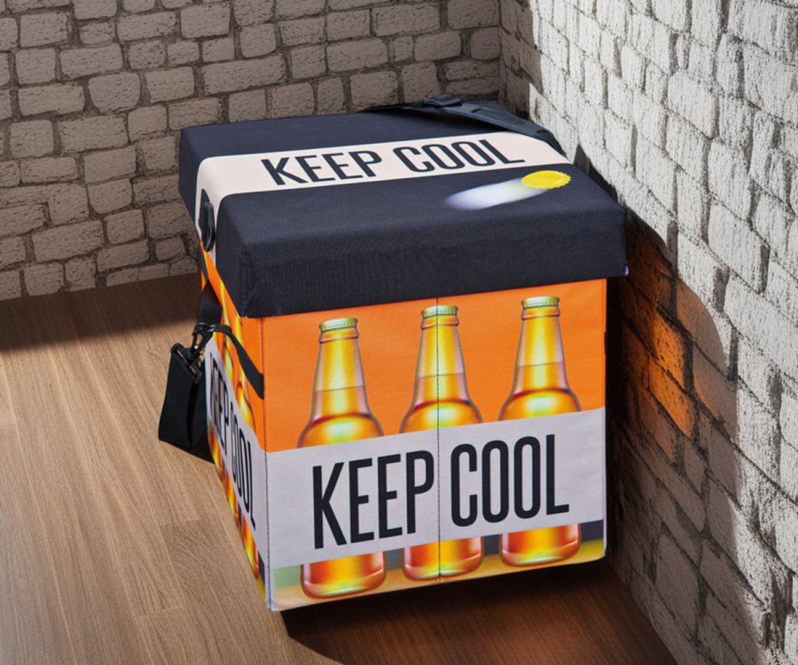 NORDIC LIVING COLLECTION Hopf&auml;llbar &ouml;lpall Fanbox II med kylfunktion och avtagbar b&auml;rrem