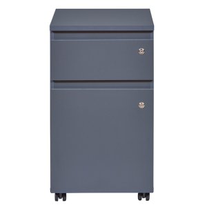 NORDIC LIVING COLLECTION L�sbar rullecontainer p� hjul i antrasitt med �n skuff og d�r