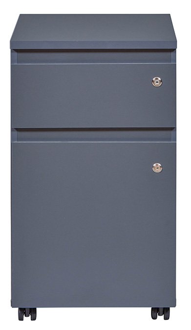 NORDIC LIVING COLLECTION L�sbar rullecontainer p� hjul i antrasitt med �n skuff og d�r