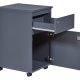NORDIC LIVING COLLECTION L�sbar rullecontainer p� hjul i antrasitt med �n skuff og d�r