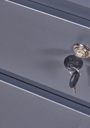 NORDIC LIVING COLLECTION L�sbar rullecontainer p� hjul i antrasitt med �n skuff og d�r